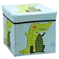 Корзина-пуфик для игрушек "Крокодил" (голубой)