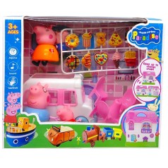 Герои "Свинка Пеппа" (4 героя, подвижные элементы, стол, автобус, аксессуары)