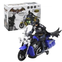 [PRR179] Бетмен на мотоцикле с плащём синий ездит играет светится и тд 26 см /48/
