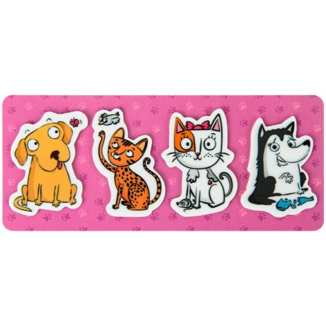 Закладки платсиковые 4x20 шт, 35х50 мм, Pets