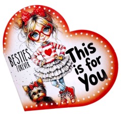 Открытка поздравительная "Валентинка" 13,1х7,1 см (10 штук)