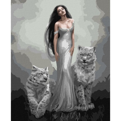 Картина по номерам "Душа кошки с красками металлик" ★★★