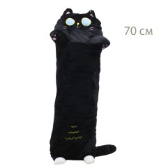 Мягкая игрушка-обнимашка "Кот Батон", черный, 70 см