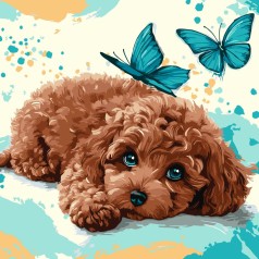 Набор для росписи по номерам "МИЛЫЙ ПУДЕЛЬ" 40х40 см