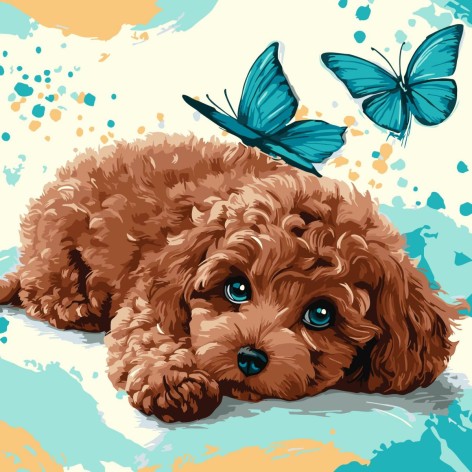 Набор для росписи по номерам "МИЛЫЙ ПУДЕЛЬ" 40х40 см