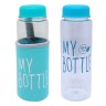 Бутылка для воды в чехле "My Bottle", 500 мл (бирюзовая крышка)