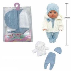 Одежда для пупса (комбинезон, шапочка, шуба) для кукол ростом 30-35 см