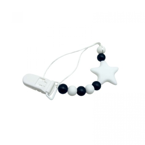 Силиконовая цепочка для пустышки "Звездочка", БЕЛЫЙ