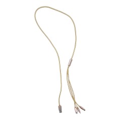 Кабель тканевый 3 в 1, MicroUSB, Type-C и Lightning (золотистый)