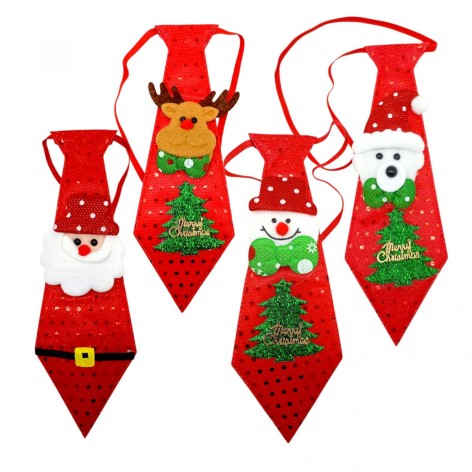 Новогодние галстуки четыре вида