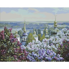 Картина по номерам "Сирень над церквями"