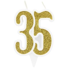 Свечка декоративная "35", золото