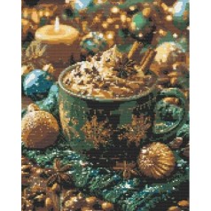 Алмазная мозаика "Зимний уют" 40х50 см
