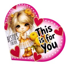 Открытка поздравительная "Валентинка" 13,1х7,1 см (10 штук)