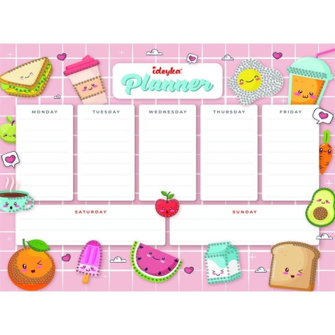 Планер на магнитной основе с алмазной мозаикой "Продукты" 32х40 см