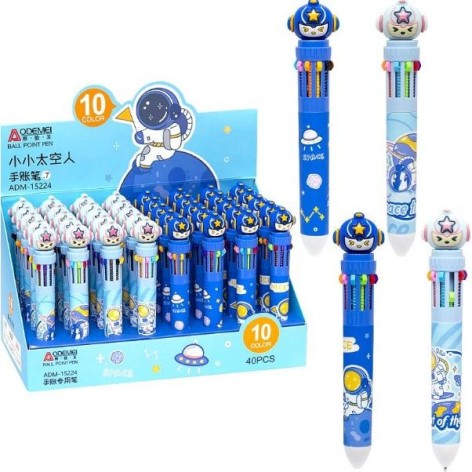 Ручка шариковая, детская, 10 цветов 