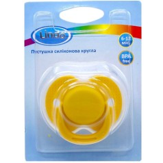 Пустышка силиконовая круглая (от 6 до 12 мес) (ЖЕЛТАЯ)