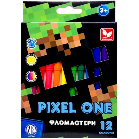 Фломастеры "Pixel One", 12 ярких цветов