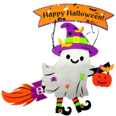 Підвіс з фетру + фанера "Привид на мітлі"