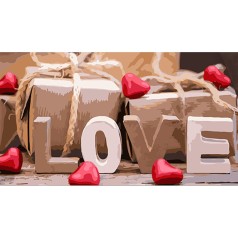 Картина по номерам "LOVE", 50х25 см