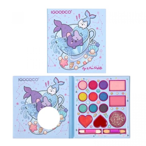 Косметика 9 цветов теней и аппликаторы, румяная, блеск для губ, в коробке