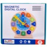 Часы деревянные, сортер, цифры, фигурки, магнитная игра, подставка, в коробке
