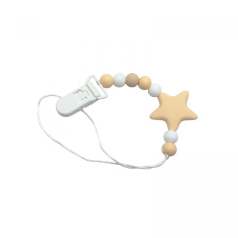 Силиконовая цепочка для пустышки "Звездочка", БЕЖЕВЫЙ