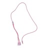 Кабель тканевый 3 в 1, MicroUSB, Type-C и Lightning (розовый)