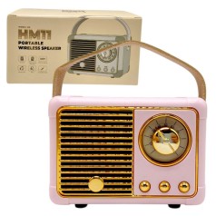 Колонка, длина 10 см, поддержка TF-карты, разъем AUX, type-С, USB, встроенный аккумулятор, регуляция громкости, в коробке (Розовый)