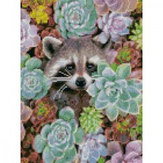 АЛМАЗНАЯ МОЗАИКА "Енотик в цветах"