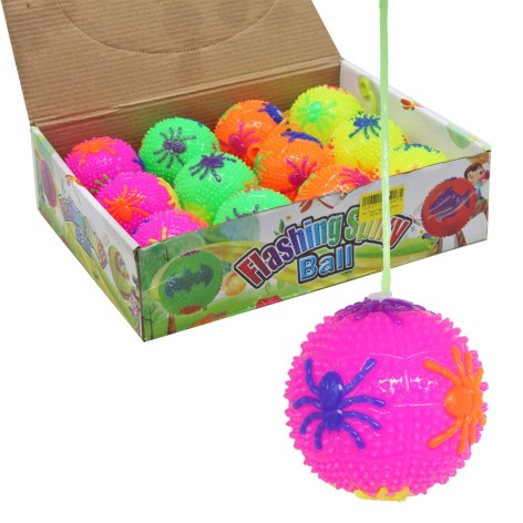 Мячик резиновый Паук, свет, 12 шт