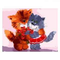 Картина по номерам "Котики"