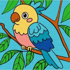 Картина по номерам "Яркий попугайчик" 25х25 см