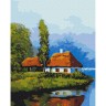 Картина за номерами "Будиночок біля озера"???