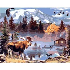 Картина по номерам "Пейзаж диких гор"