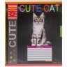 Тетрадь ЦВЕТНАЯ на 12 листов КЛЕТКА "CUTE CAT" (20 ШТ)