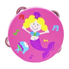 Деревянная музыкальная игрушка "Бубен" (розовый)
