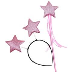 Набор новогодний (обруч с волшебной палочкой) "Звездочка" розовый