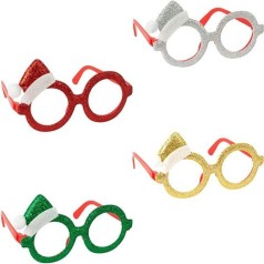 Очки новогодние "Шапочка Санты" микс