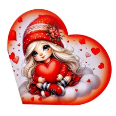 Открытка поздравительная "Валентинка" 13,1х7,1 см (10 штук)