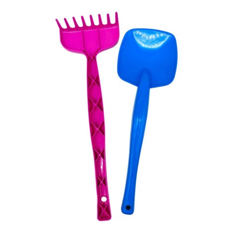 Пісочний набір Лопатка та граблі МАЛИНОВО-СИНІЙ
