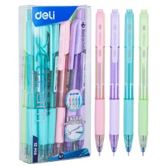 Ручка кулькова Deli EQ199-BL синя Xtream 0,7 автом, гумов грип, асс корпус, 12 штук