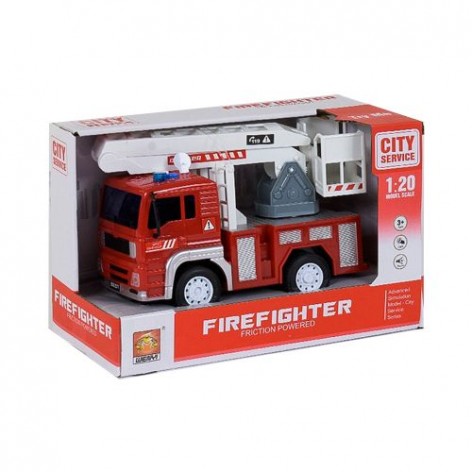 Интерактивная инерционная пожарная машина с белым подъёмником