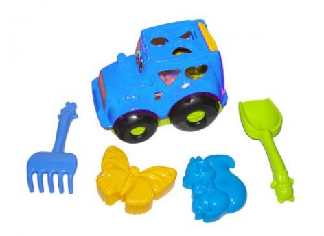 Сортер- трактор "Коник" №2 (синій) з пісочним набором
