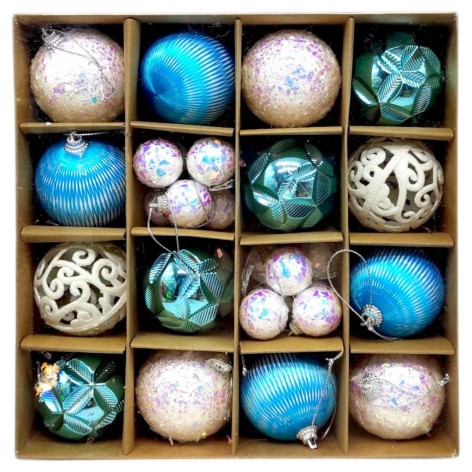 Новогодние украшения, 28 штук, шарики, D = 2,5 см и 5 см, в коробке