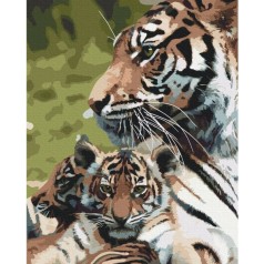 Картина по номерам "Семья тигров" ★★★
