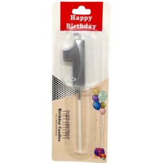 Свеча для торта "Цифра 1" (СЕРЕБРО)