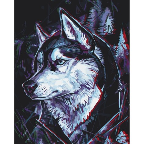 Картина по номерам "Друг Хаски" 40х50 см