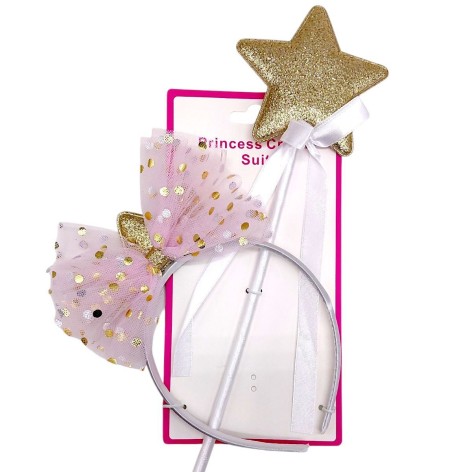 Набор новогодний (обруч с волшебной палочкой) "Звездочка" блестящий