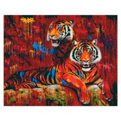Картина по номерам "Street Art. Тигры"